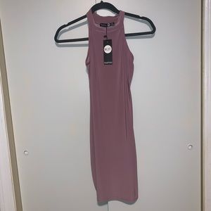 ☀️Mauve / pink high neck tight dress